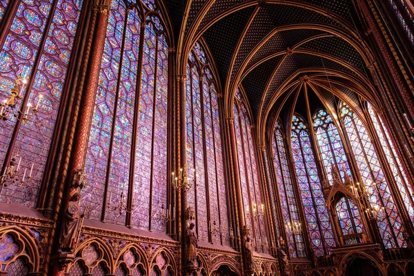 Paris França Novembro 2017 Interiores Capela Santa Sainte Chapelle Uma — Fotografia de Stock