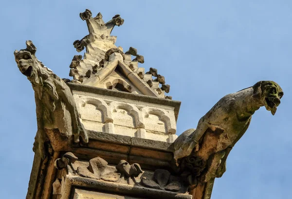 Parijs Gargoyles Muur Van Zuidkant Van Saint Chapelle — Stockfoto