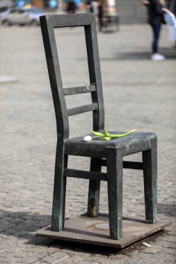 Krakov, Polonya - 11 Mart 2018: Krakow getto tasfiye - anma Mart 75 dönümü. Cracow. Polonya