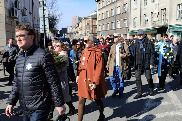 Cracow Poland March 2018 75Th Anniversary Krakow Ghetto Liquidation Remembrance — Stock Photo, Image