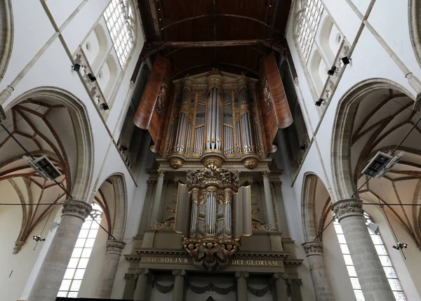 Alkmaar Nederländerna April 2017 Två Organen Inuti Kyrkan Lawrence Grote — Stockfoto