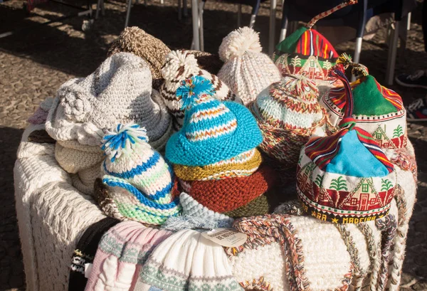 Фуншал Мадейра Португалия Сентября 2016 Года Традиционные Шляпки Мадейры Уличном — стоковое фото