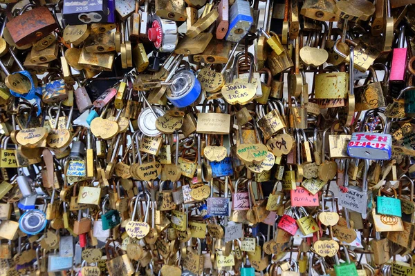 Paris France November 2017 Love Padlocks Seine Bridge Paris France — Stock Photo, Image