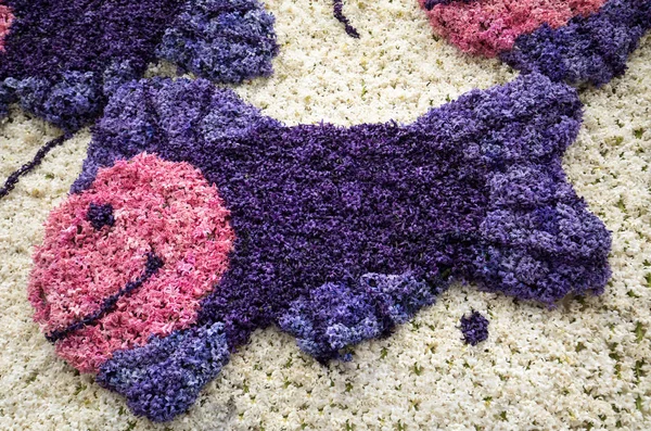 Noordwijkerhout, Hollanda - 21 Nisan 2017: geleneksel çiçek, sümbül yapılmış balık Bloemencorso Noordwijk Haarlem Hollanda için geçit töreni