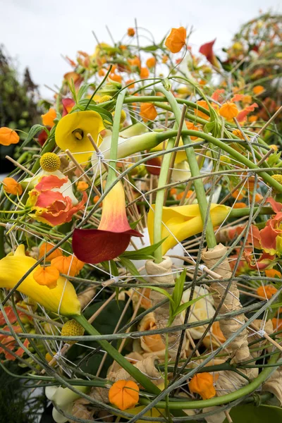 Noordwijkerhout Ολλανδία Απριλίου 2017 Χλωριδική Διακοσμήσεις Παραδοσιακά Λουλούδια Παρέλαση Bloemencorso — Φωτογραφία Αρχείου
