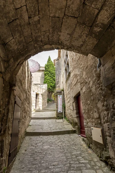 Les Baux Provence França Junho 2017 Rua Vila Medieval Les — Fotografia de Stock