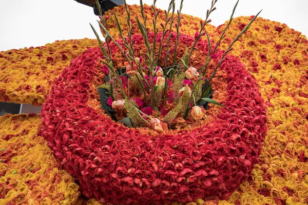 Fondo Abstracto Primer Plano Flores Tulipanes Anaranjados Rojos — Foto de Stock