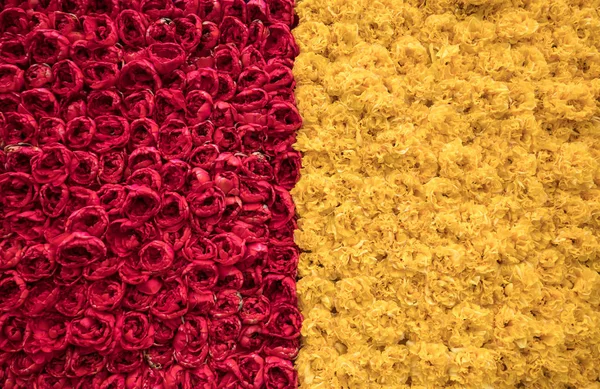 Abstrakt Bakgrund Närbild Röda Och Gula Tulpaner Blommor — Stockfoto
