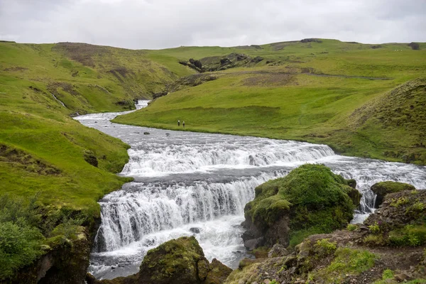 Zlanda Nın Güney Kıyılarında Şelale Seljalandsfoss — Stok fotoğraf