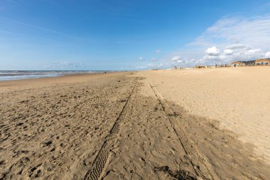 View on the beach and the North Sea at Katwijk aan Zee, South Holland, The Netherlands. clipart