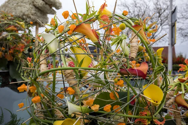 Noordwijkerhout Pays Bas Avril 2017 Décorations Floristiques Défilé Fleurs Traditionnelles — Photo