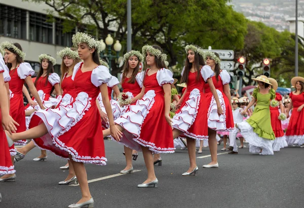 Funchal Madery Portugalia Kwietnia 2018 Coroczna Parada Madera Flower Festival — Zdjęcie stockowe