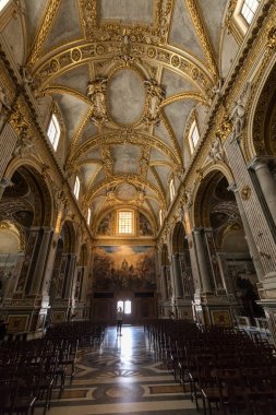 Montecassino, İtalya - 17 Haziran 2017: Basilica katedral içinde Monte Cassino Abbey'de. İtalya
