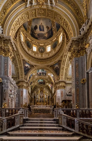 Montecassino Italia Junio 2017 Nave Principal Altar Dentro Catedral Basílica — Foto de Stock