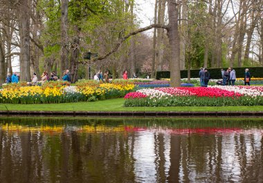Lisse Hollanda - 19 Nisan 2017: Lisse, Hollanda, Hollanda Keukenhof Garden ziyaretçi.