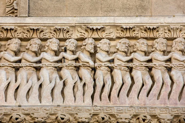 Detalles Del Portal Oeste Catedral Saint Trophime Arles Francia Bouches —  Fotos de Stock