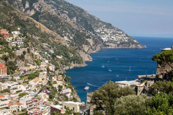 Positano Colorido Jóia Costa Amalfitana Com Suas Casas Multicoloridas Edifícios — Fotografia de Stock