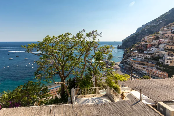 Positano Colorido Jóia Costa Amalfitana Com Suas Casas Multicoloridas Edifícios — Fotografia de Stock