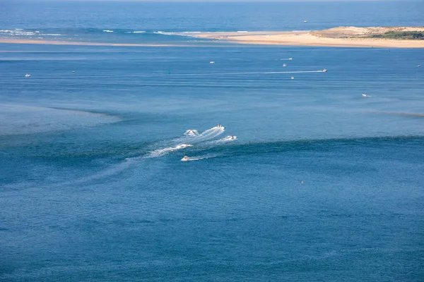 Вид Дюны Пилат Самой Высокой Песчаной Дюны Европе Мбаппе Залив — стоковое фото