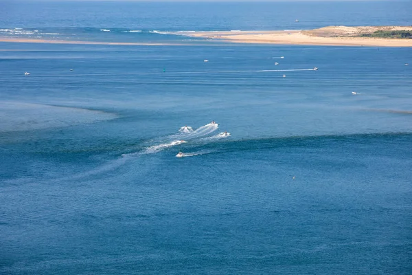 ヨーロッパで最も高い砂丘であるピラトの砂丘からの眺め Teste Buch Arcachon Bay Aquitaine フランス — ストック写真