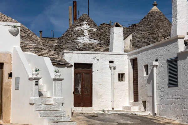 Wioska Trulli Alberobello Włochy Styl Budowy Jest Specyficzny Dla Obszaru — Zdjęcie stockowe