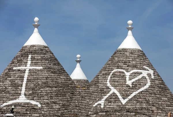 Kamenná Střecha Trulliho Domu Alberobellu Itálii Styl Výstavby Specifický Pro — Stock fotografie