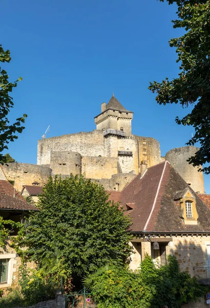 Castelnaud Şatosu Castelnaud Chapelle Deki Ortaçağ Kalesi Dordogne Aquitaine Fransa — Stok fotoğraf