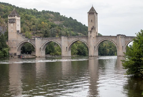 Pont Valentre Medieval Sobre Río Lot Cahors Lot Francia —  Fotos de Stock