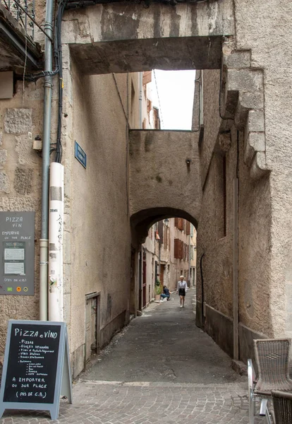 Cahors Frankrijk September 2018 Smalle Straat Het Historische Centrum Van — Stockfoto