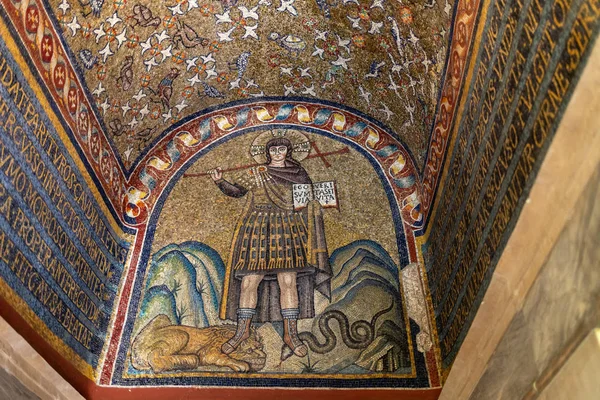 Ravenna Italy Sept 2019 Mosaics Chapel Sant Andrea Archiepiscopal Chapel — Stock Photo, Image