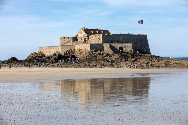 Malo Frankrike September 2018 Utsikt Över Fort National Och Stranden — Stockfoto