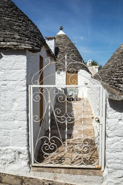 Wioska Trulli Alberobello Włochy Styl Budowy Jest Specyficzny Dla Obszaru — Zdjęcie stockowe