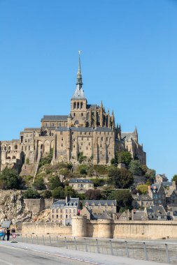 Le Mont-Saint-Michel, Fransa - 13 Eylül 2018: Mont-Saint-Michel, ünlü manastır, Normandiya, Fransa