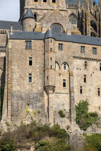 Mont Saint Michel Ünlü Manastırı Olan Ada Normandiya Fransa — Stok fotoğraf