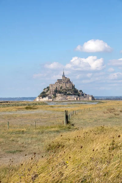 Mont Saint Michel Ünlü Manastırı Olan Ada Normandiya Fransa — Stok fotoğraf