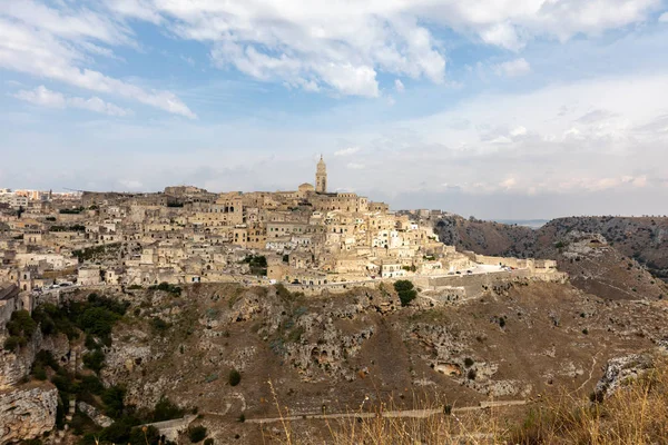 Vista Panorámica Sassi Matera Distrito Histórico Ciudad Matera Bien Conocido — Foto de Stock