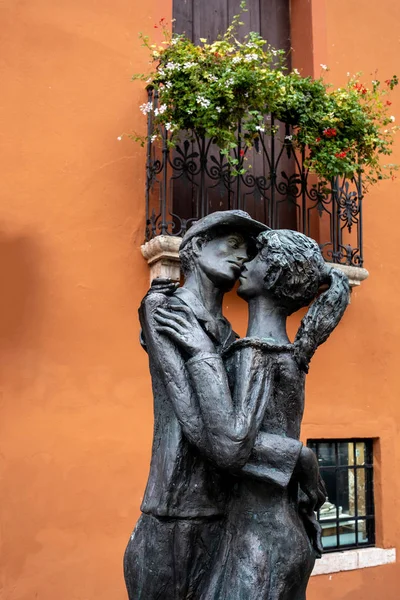 Bassano Del Grappa Itália Setembro 2019 Bacio Severino Morlin Escultura — Fotografia de Stock