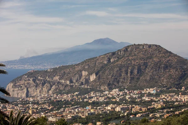 Sorrento Italien Luftaufnahme Von Sorrent Und Der Bucht Von Neapel — Stockfoto