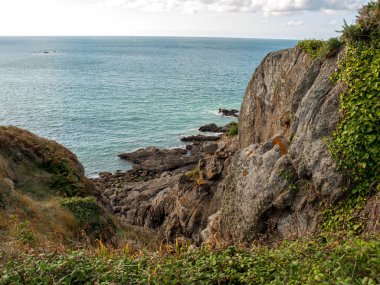 Cancale 'de Pointe du Grouin. Emerald Sahili, Brittany, Fransa , 