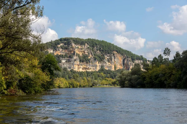 Река Дордонь Вблизи Рок Гажак Афален Франция — стоковое фото