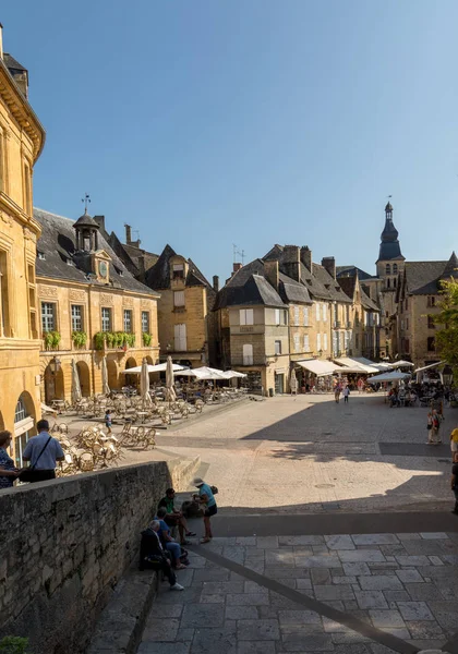 Sarlat Fransa Eylül 2018 Place Liberte Sarlat Caneda Dordogne Bölümü — Stok fotoğraf