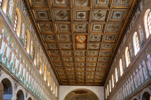 Ravenne Italie Septembre 2019 Plafond Dans Basilique Apollinare Nuovo Ravenne — Photo