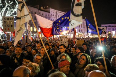 Krakow, Polonya - 18 Aralık 2019: 