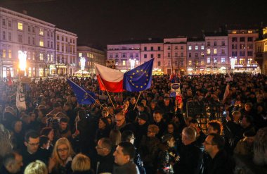 Krakow, Polonya - 18 Aralık 2019: 