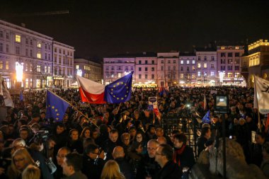 Krakow, Polonya - 18 Aralık 2019: 