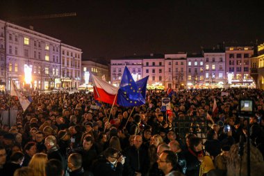 Krakow, Polonya - 18 Aralık 2019: 