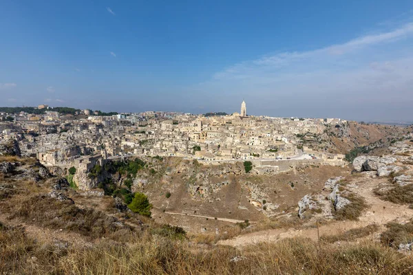 Πανοραμική Άποψη Του Sassi Matera Μια Ιστορική Συνοικία Στην Πόλη — Φωτογραφία Αρχείου