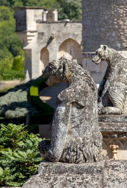 Milandes Frankrijk September 2018 Een Gargoyle Tuin Van Chateau Des — Stockfoto