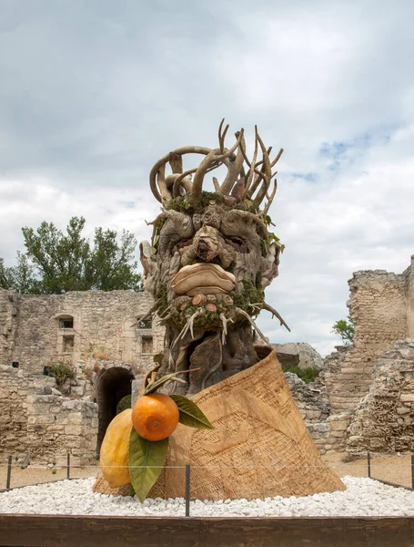 Les Baux Francia Junio 2017 Obra Titulada Winter Four Seasons — Foto de Stock