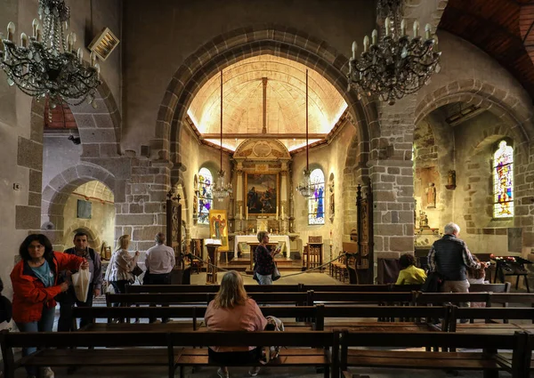 Mont Saint Michel France September 2018 Main Nave Altar Saint — Stock Photo, Image